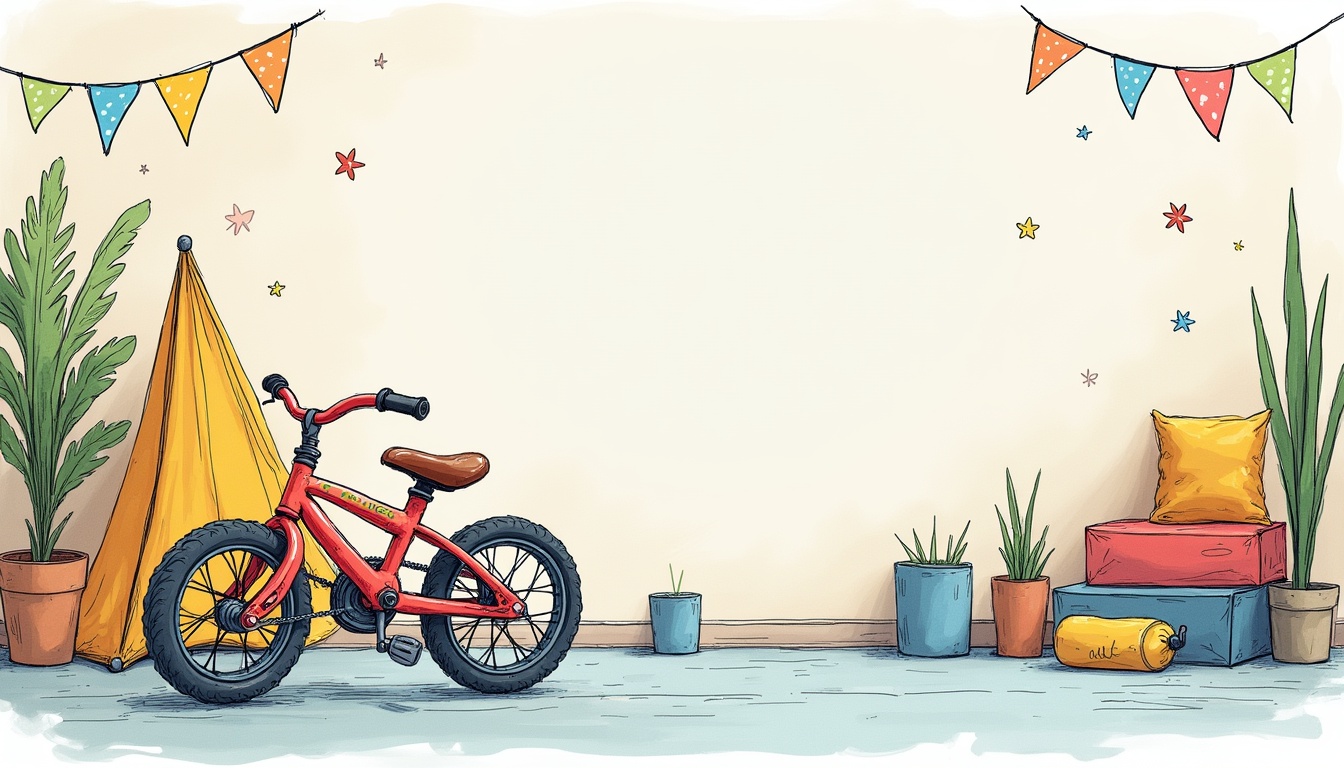 Un copil fericit pe o bicicletă modernă, într-un parc verde, ilustrând ghidul pentru alegerea bicicletei pentru copii
