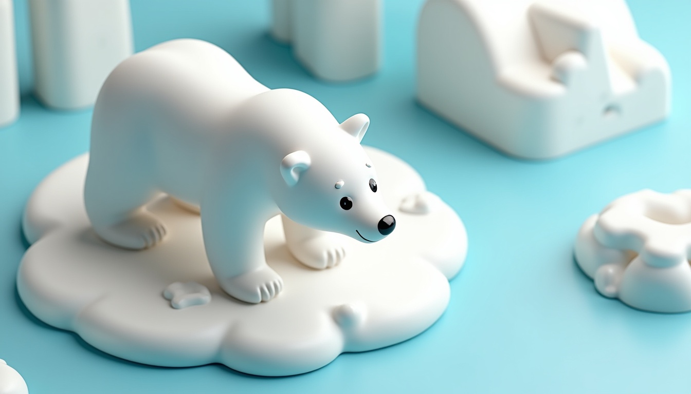 O mamă urs polar cu puii săi, simbolizând forța parentală și adaptarea la mediu
